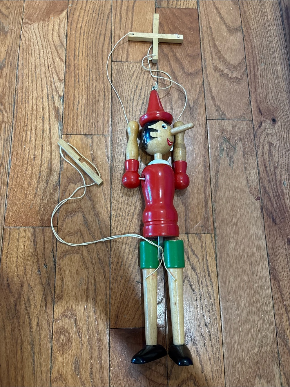 Vintage Wooden Pinocchio Marionette Puppet